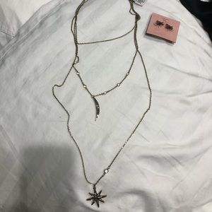 Celestial necklace and earring set NWT